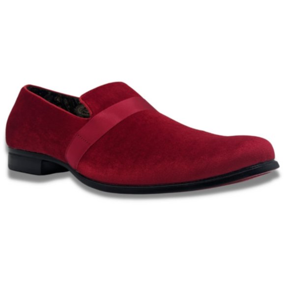 MONTIQUE Other - Men's Solid Velvet BURGUNDY Fashion Slip-On Shoes          S91